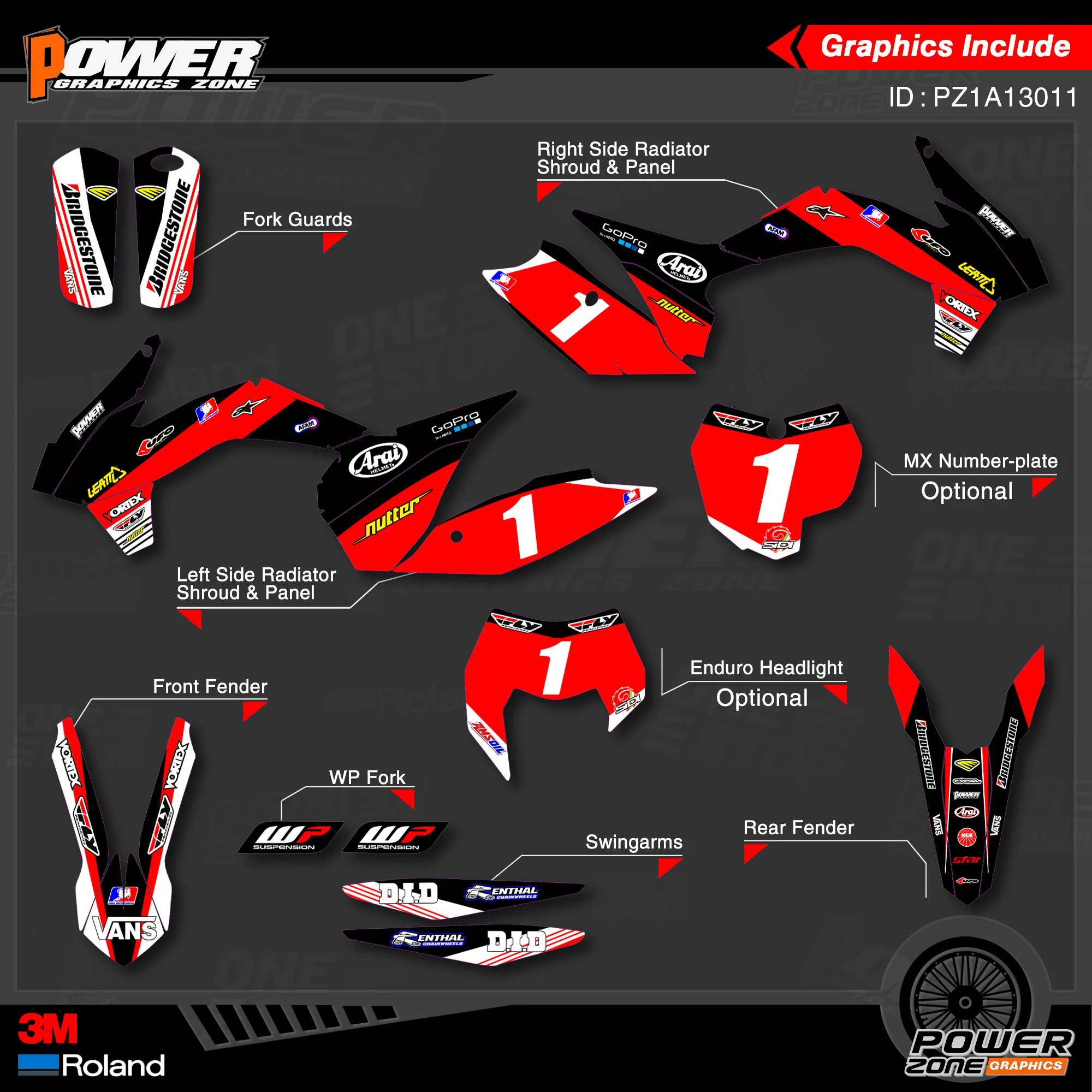 Персонализированные графические фоны PowerZone Team наклейки 3M Набор наклеек для KTM SX SXF