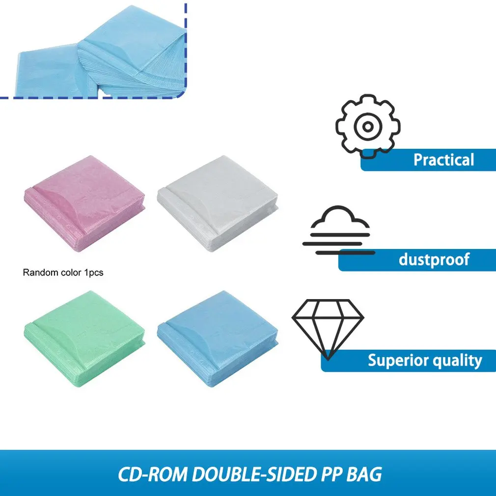 100 шт. двухсторонний чехол для хранения компакт дисков и DVD|Сумки| |