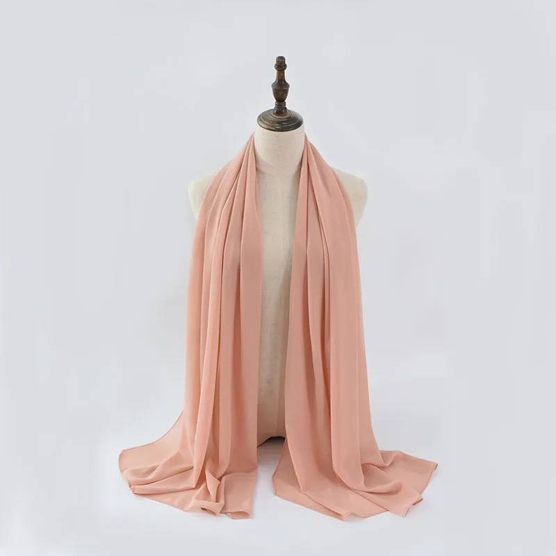 

2021 solid silk scarf pearl Chiffon bubble scarf gauze scarf national Scarf Shawl