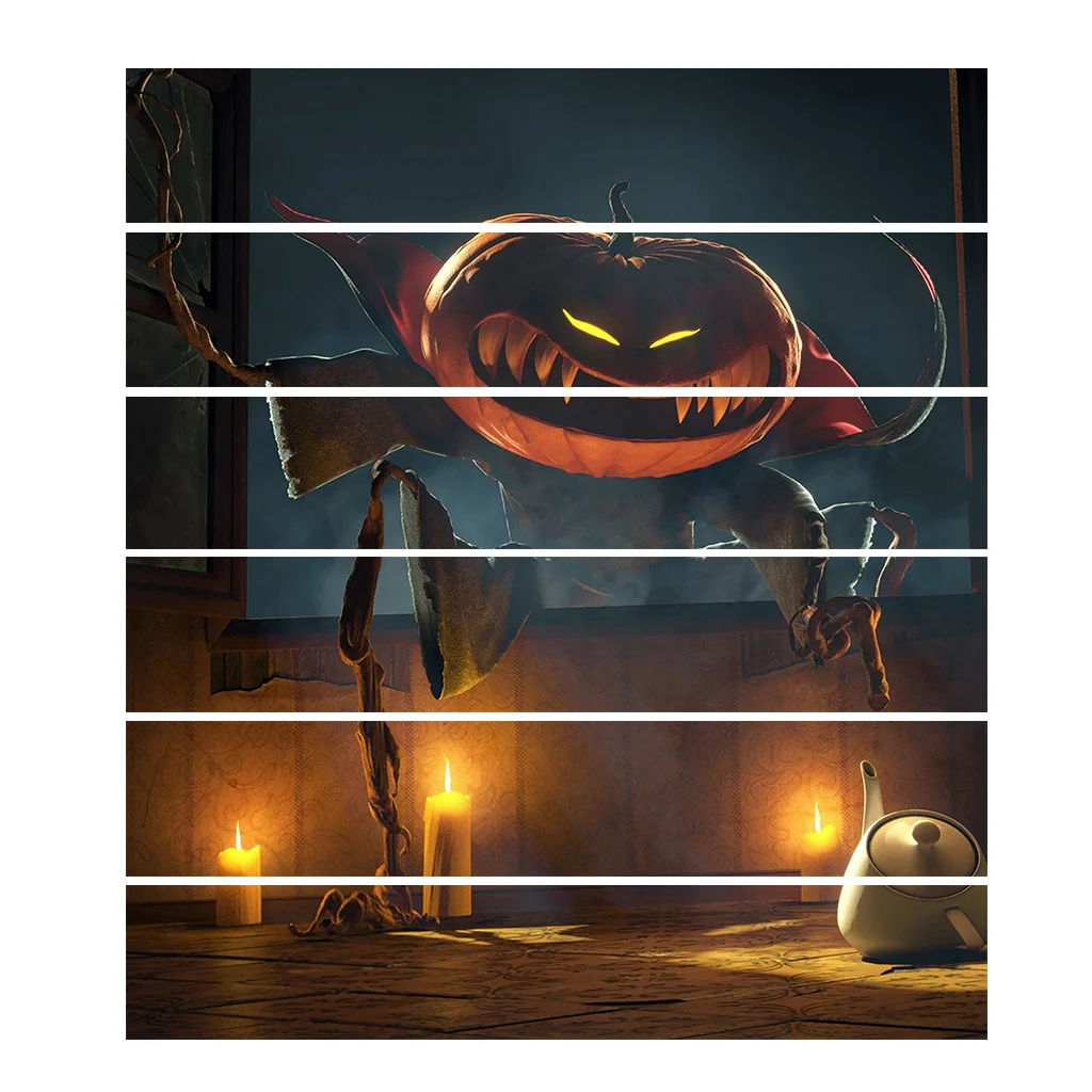 Хэллоуин 3d стикеры для лестницы страшный Тыква Человек Стикеры удаляемый