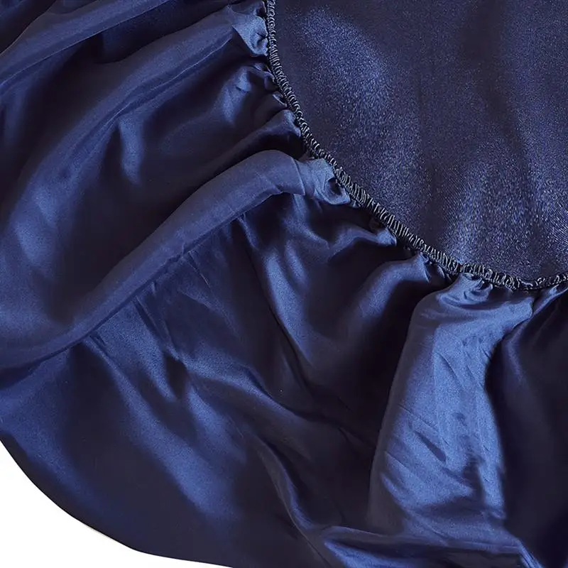 30 Satin Silk Fitted Bedsheet with Elastic Band Single Twin Queen King Size Black/Blue Color Cold Bed Sheet and Linen | Дом и сад