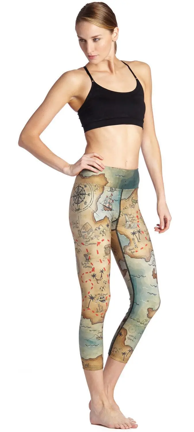 2019 картографическая печать упражнения для похудения дышащие впитывающие пот