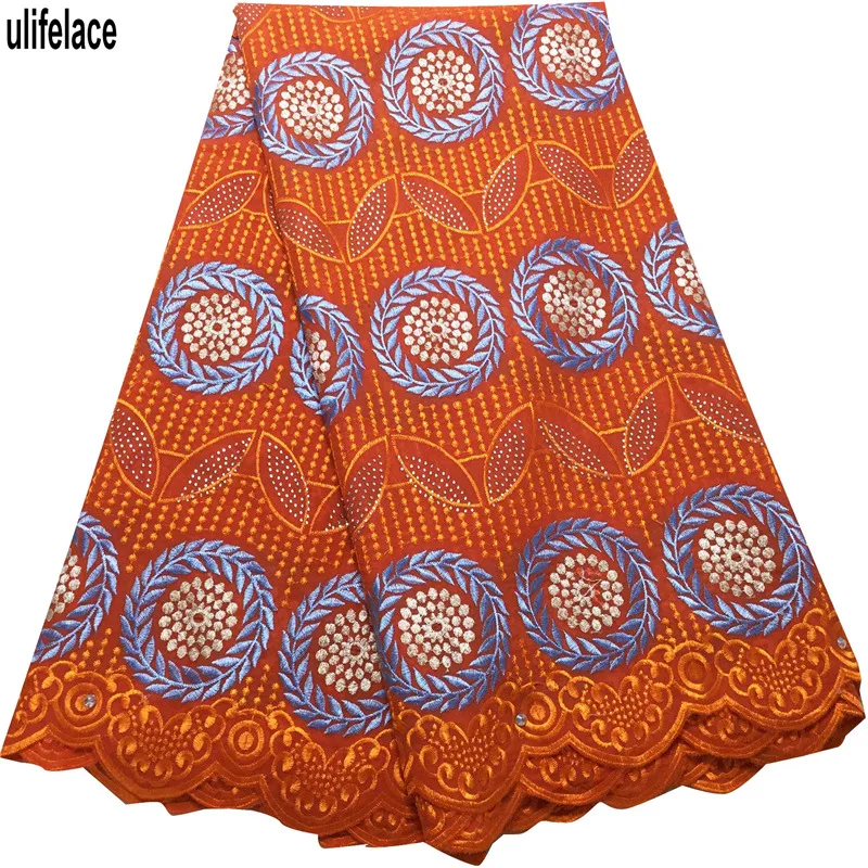 

African Purple Dry Cotton Swiss Voile Lace Fabrics High Quality Nigerian Swiss Voile Lace In Switzerland with Rhinestones SW-566