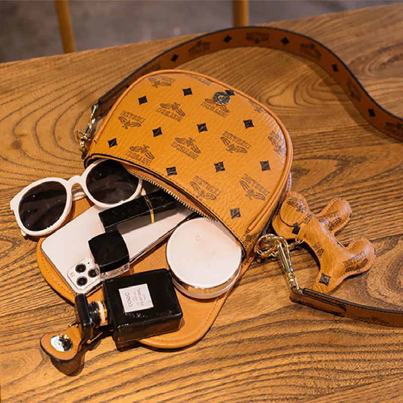 

Genuine Leather Saddle Bag for Women High Quality Single Shoulder Messenger Flap Bags Ladies Casual Shopping Lipstick Bag Purses