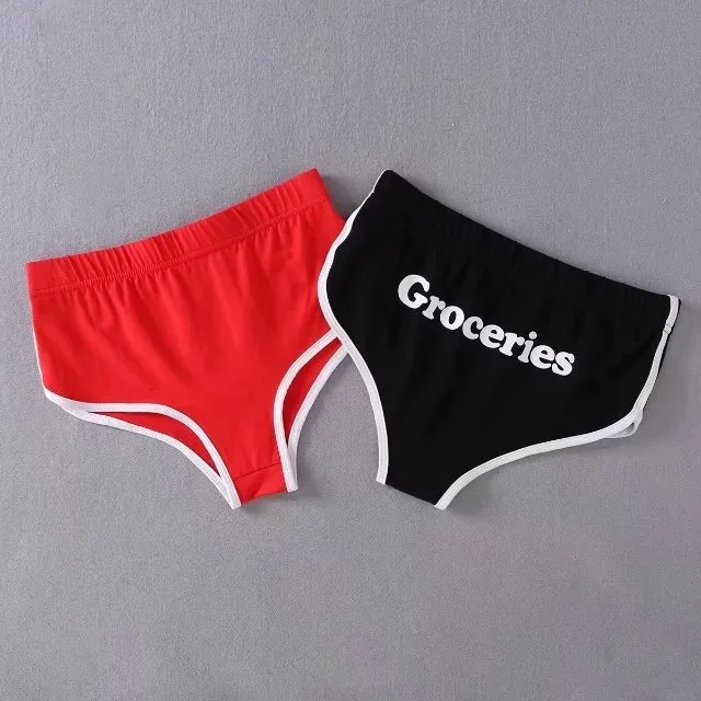 Сексуальные красные женские трусики-шорты из мягкого дышащего хлопка модные