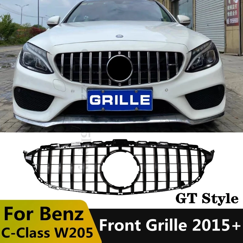 GT Передняя решетка для Mercedes Benz W205 C Class 2015 2018 C180 C200 C300 C260 Настройка спортивного