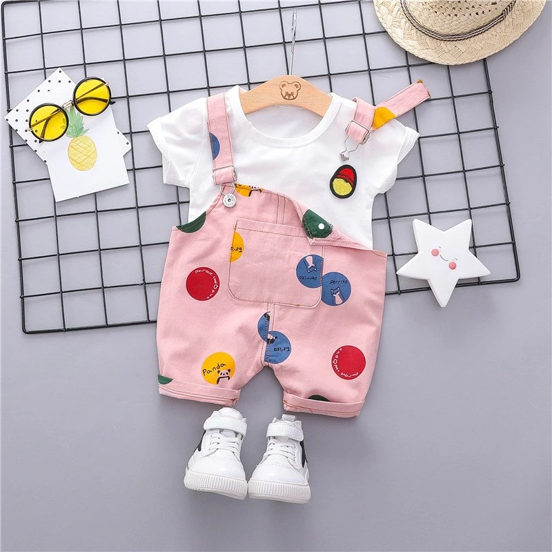 Summer Toddler Infant Clothing Sets Baby Girls Boys Clothes T Shirt Strap Shorts 2pcs/Sets Kids Children Casual Fashion Costume | Детская
