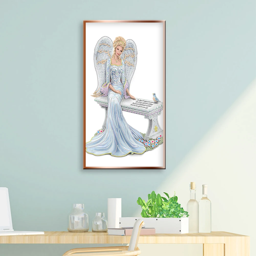 

5D Diy Diamond Painting Angel Women Special-shape Partial Drill Mosaic Art Rhinestone Kit Wall Paste Handmade Crafts Home Decora