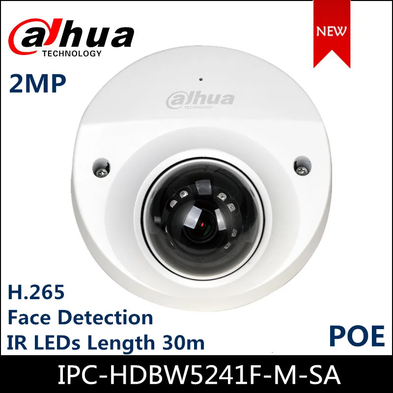

Dahua 2MP Mobile IP Cameras IPC-HDBW5241F-M-SA Fixed-focal Dome Network Camera H.265 IR 30m support Micro SD memory