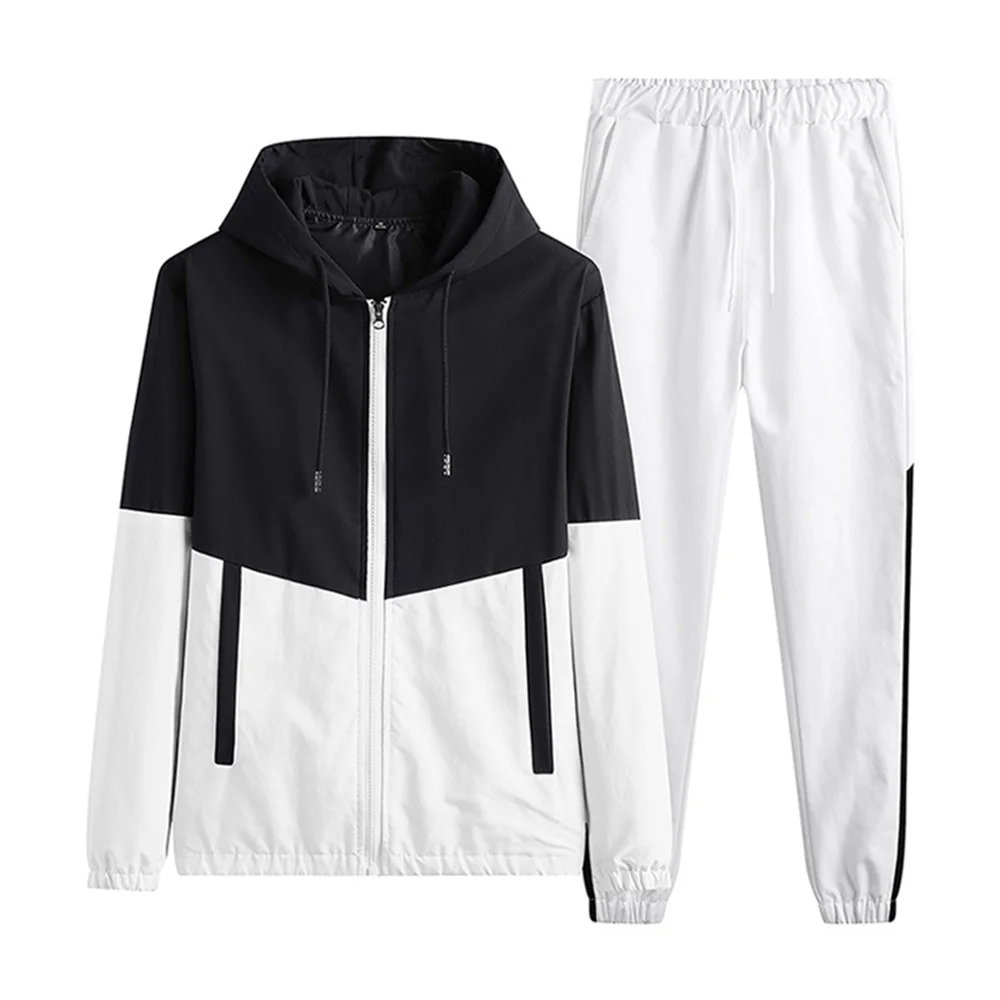 

Men's hoodie sports suit spring autumn couple sports suit color matching casual jacket large size M-6XL jogging men's clothing