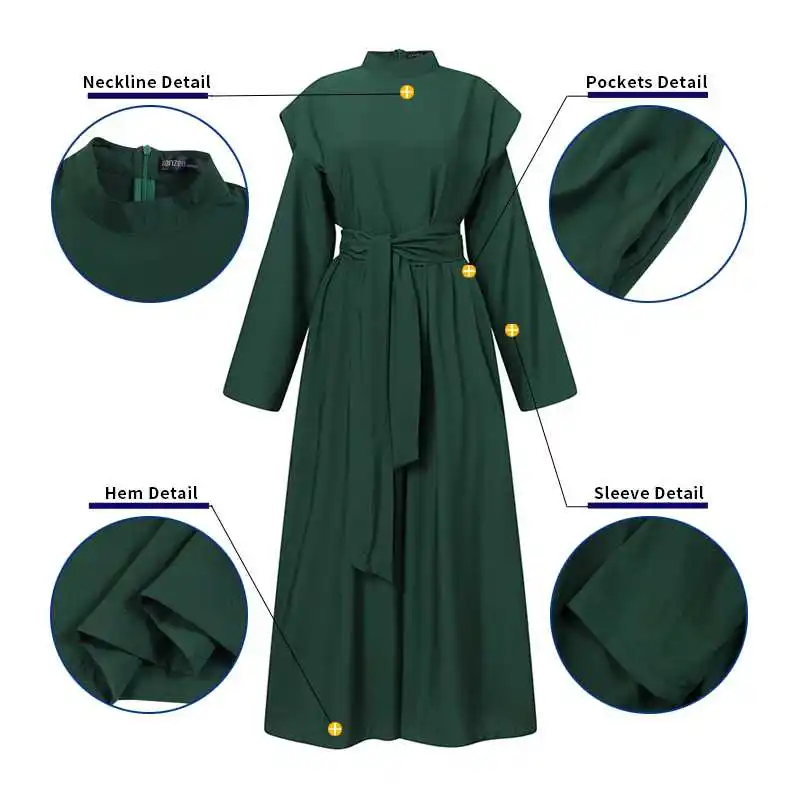 ZANZEA Women Jumpsuits Autumn Long Sleeve Wide Leg Rompers Fashion Solid Loose Playsuits Muslim Islamic Clothing Oversized |