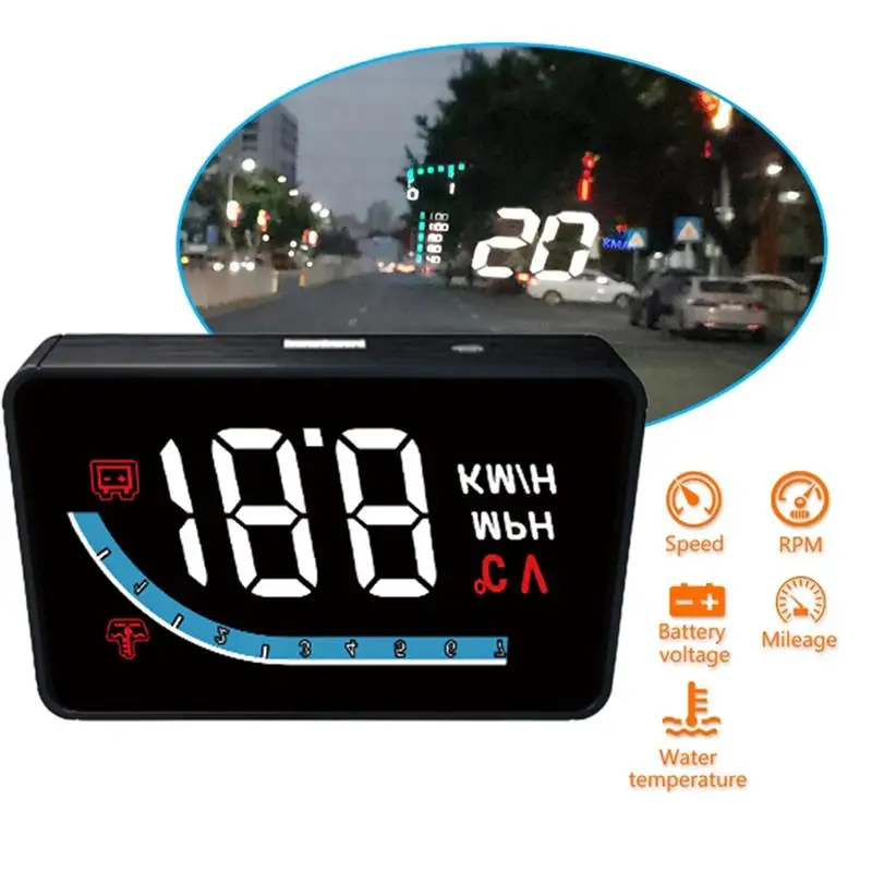 

Автомобильный диагностический инструмент L1, HUD-дисплей, спидометр, сигнализация, переключаемый OBD-дисплей