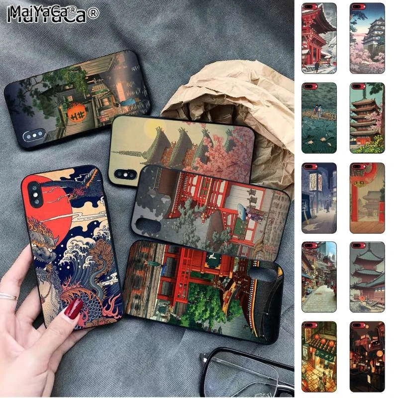 

MaiYaCa kiyo-e Japanese Style Art Phone Case for iPhone 11 12 pro XS MAX 8 7 6 6S Plus X 5S SE 2020 XR cover