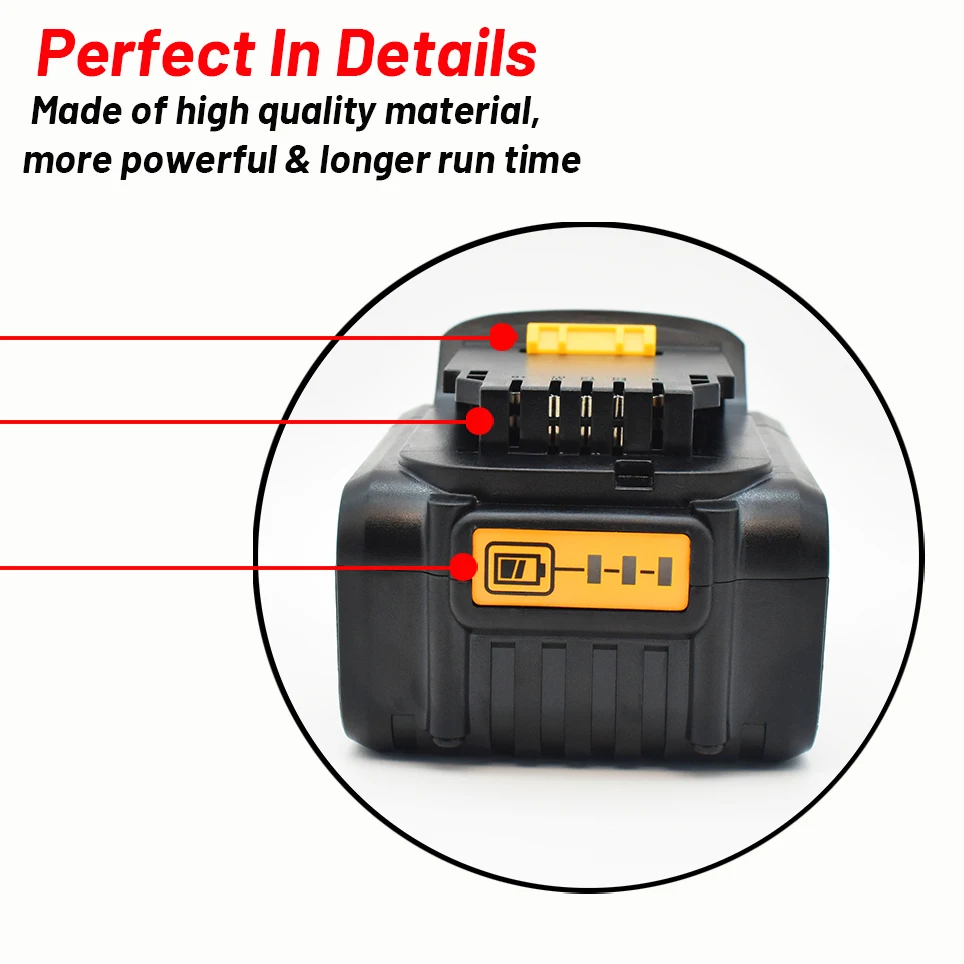 

NEW 20V 8000mAh Liion Battery DCB180 Rechargeable Battery For DEWALT DCB180,DCB181 XJ DCB200,DCB201,DCB201-2,DCB204,DCB20 DCB182