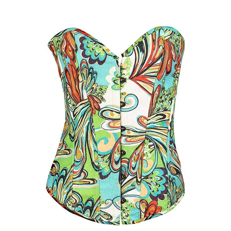Женский стимпанк Ретро Корсеты бюстье в стиле корсет для похудения с цветочным