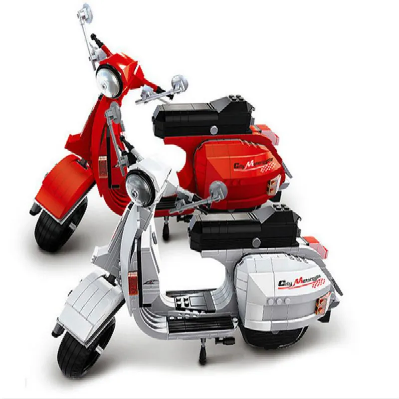 03002 732 шт серия MOC креативные Vespa P200 маленькие Овцы мотоциклетные строительные