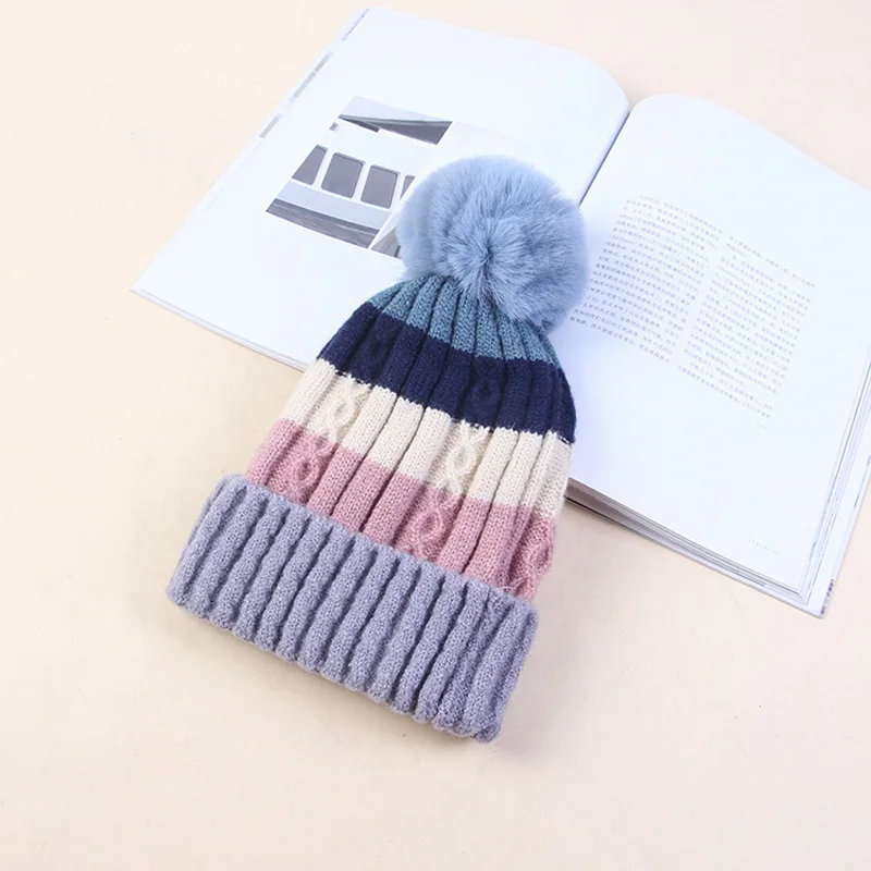 Серый Шапочки Женские шапки зимние шапочки для женщин шапочки зимняя шапка женские шапки Женская зимняя женская шапка теплые вязаные шапки - Цвет: Серый