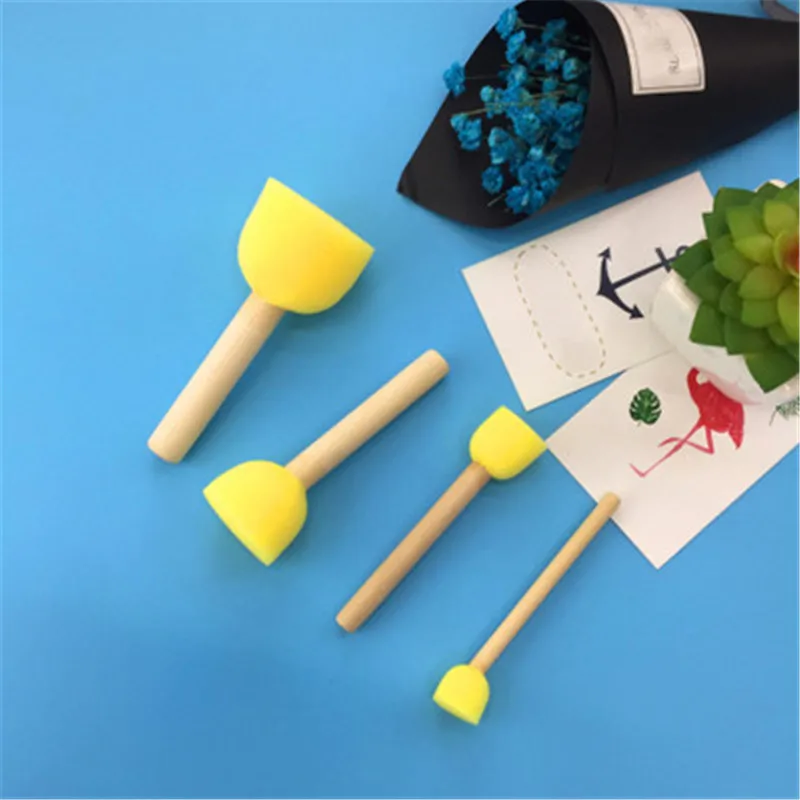 Деревянная губчатая кисть для рисования детский цветок граффити искусство