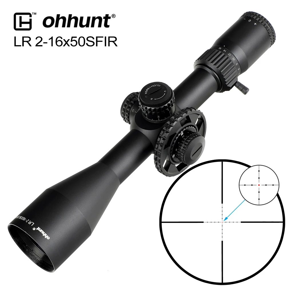 Ohhunt LR 2-16x50 SFIR охотничий прицел Mil Dot стекло травленая сетка Красное освещение боковая параллакса башенки Блокировка сброса прицел