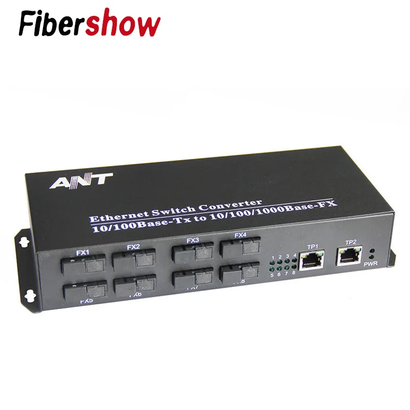 Оптоволоконный оптический коммутатор промышленный гигабитный Ethernet коммутатор 8 155 м волоконный порт 2 1000 м RJ45 одномодовый SC конвертер