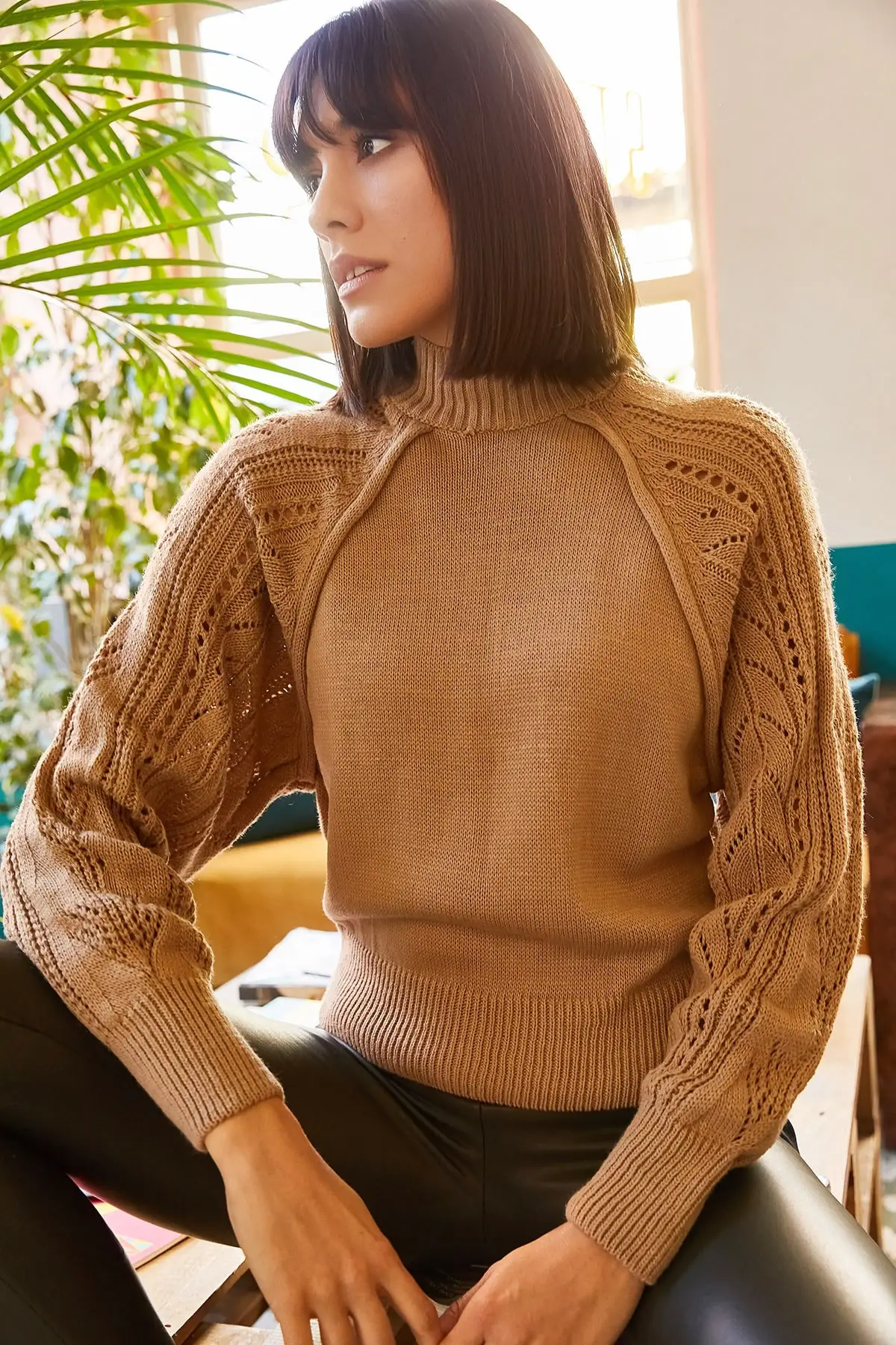 Milk Coffee Bat Sleeve Knitted Sweater Women taylor Women Sweater 2021