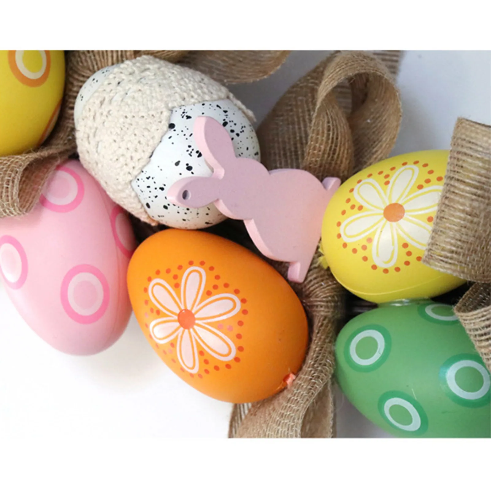 

National Tree Wreath Mixed Flowers Garland Wall Hanging Home Decoration 18 Inch It Can Be Used Indoors Or Outdoors Easter Eggs