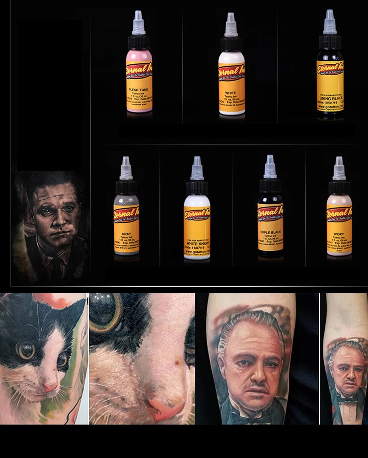 Перманентные черные чернила для татуировки пигментные пигменты tinta tatuaje вечные чернила для татуировки цветные пигменты tinta para tatuar goochie
