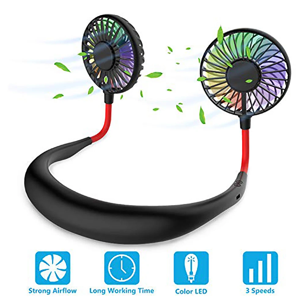 USB арома-вентилятор перезаряжаемый шейный ленточный вентилятор для занятий