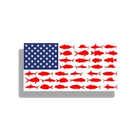 New USA American Fish Flag Car Sticker and Decals High-quality Decoration Bodywork Windshield Sunscreen Suv Interior KK147cm