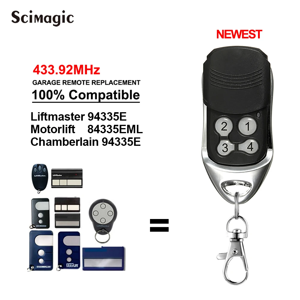 

Liftmaster Chamberlain 94335E 433.92mhz Remote Control Garage Door Opener Electric Gate MOTORLIFT 84335EML Hand Transmitter
