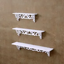 1Set Small +medium+large Size+White  Holder Home Decor Wooden Wall Shelf Display Hanging Rack Storage Goods