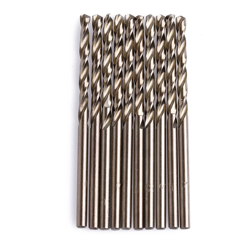 

425D 10Pcs 3mm M35 Round Shank HSS-Co Cobalt Twist Drill Spiral Drill Bit