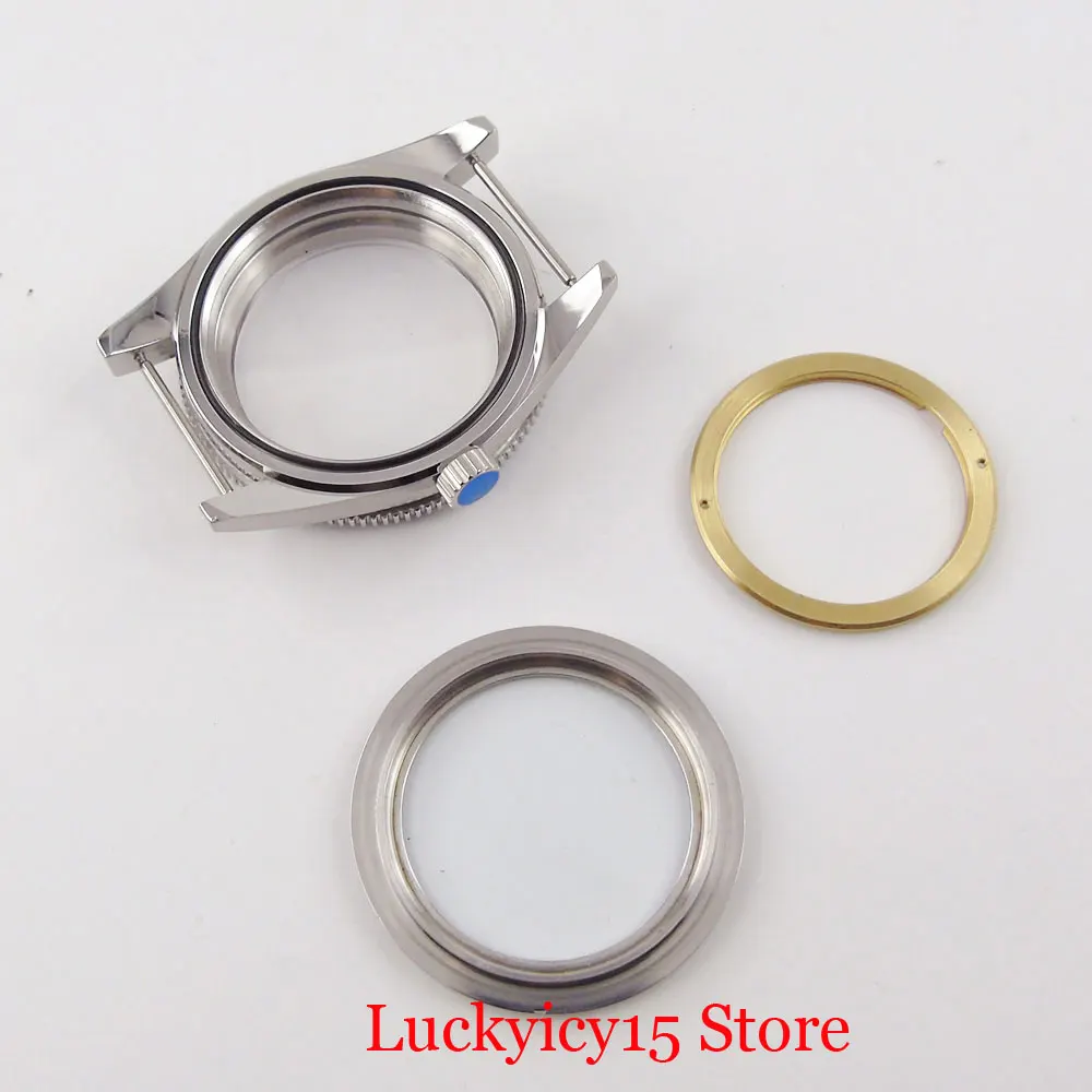 

41mm Stainless Steel Watch Case with Sapphire Glass Bezel Fit ETA 2836 MIYOTA Automatic Movement