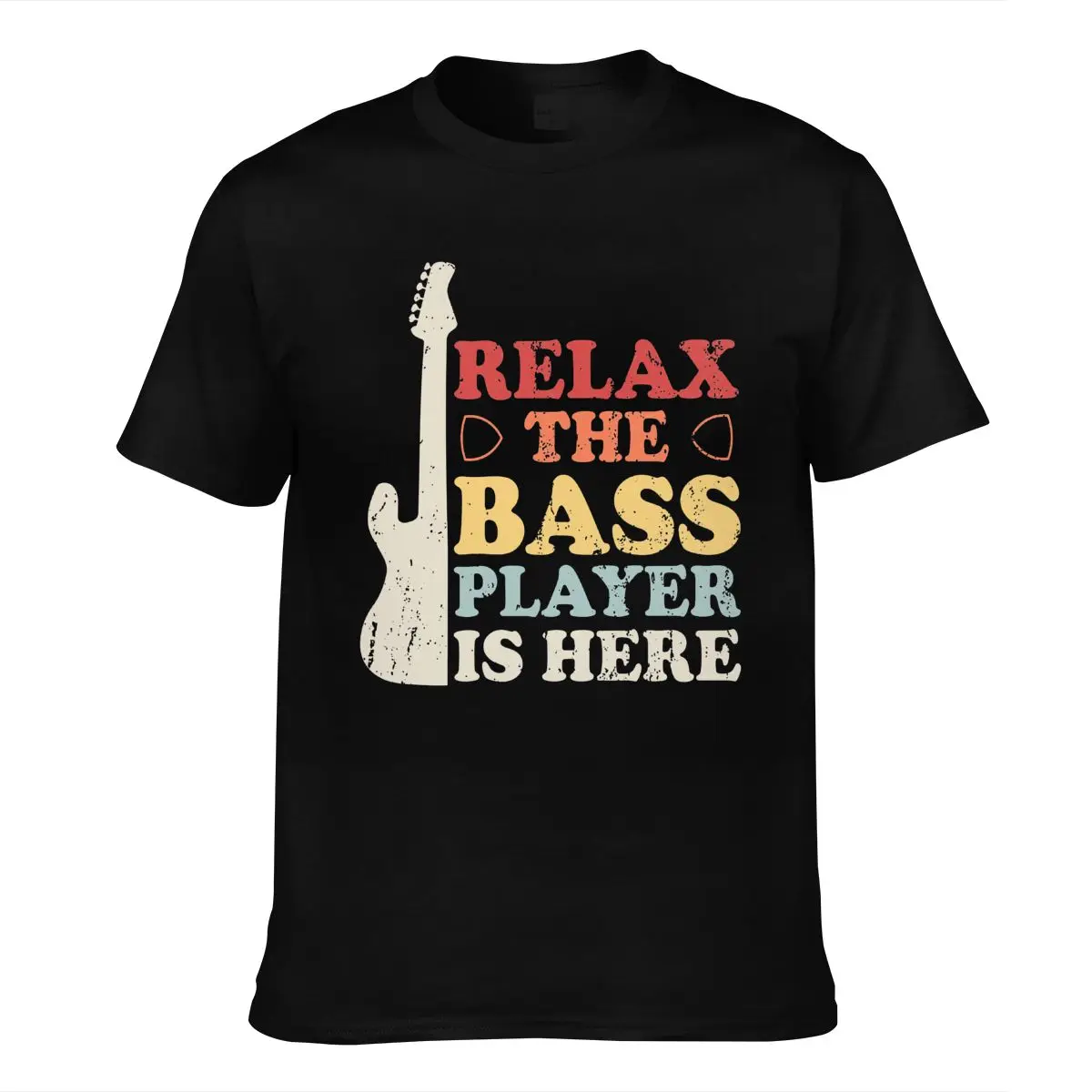 

Футболка мужская с надписью бас-гитары, 100 хлопок
