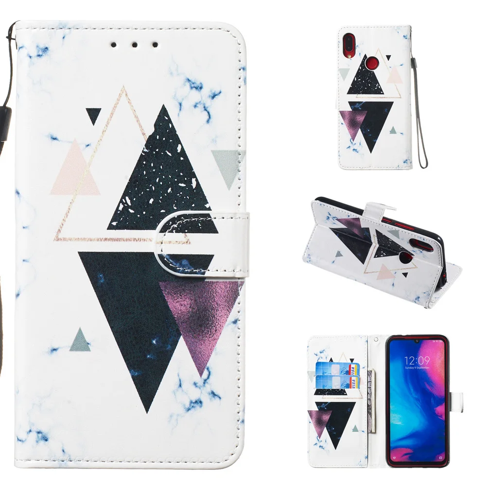 Роскошный чехол-книжка с мраморным рисунком для Xiaomi mi A3 mi 9 Lite 9T Red mi 7A K20 Note 6 Pro 7 откидной кожаный чехол-кошелек