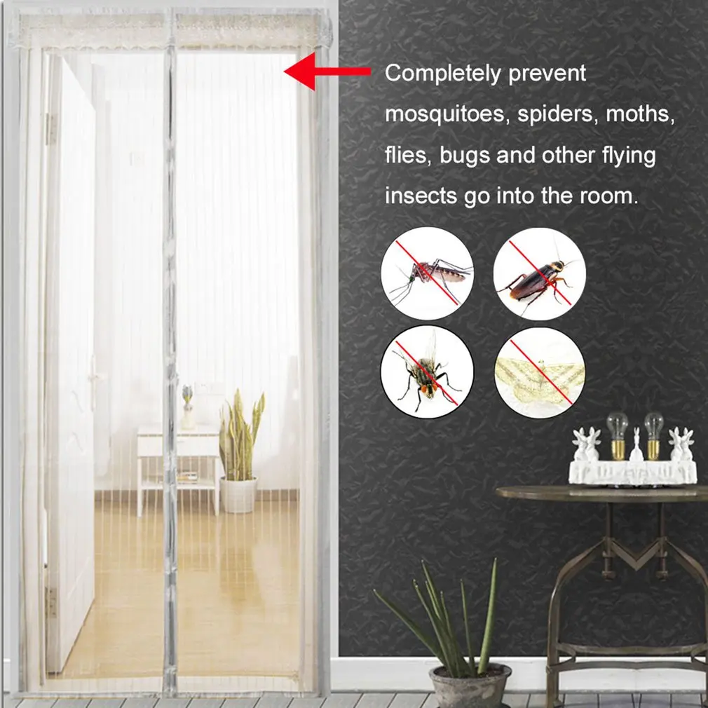 Mosquito Net Curtain Magnets Door Mesh Insect Sandfly Netting with Magnets on The Door Mesh Screen Automatic Closing Door Screen