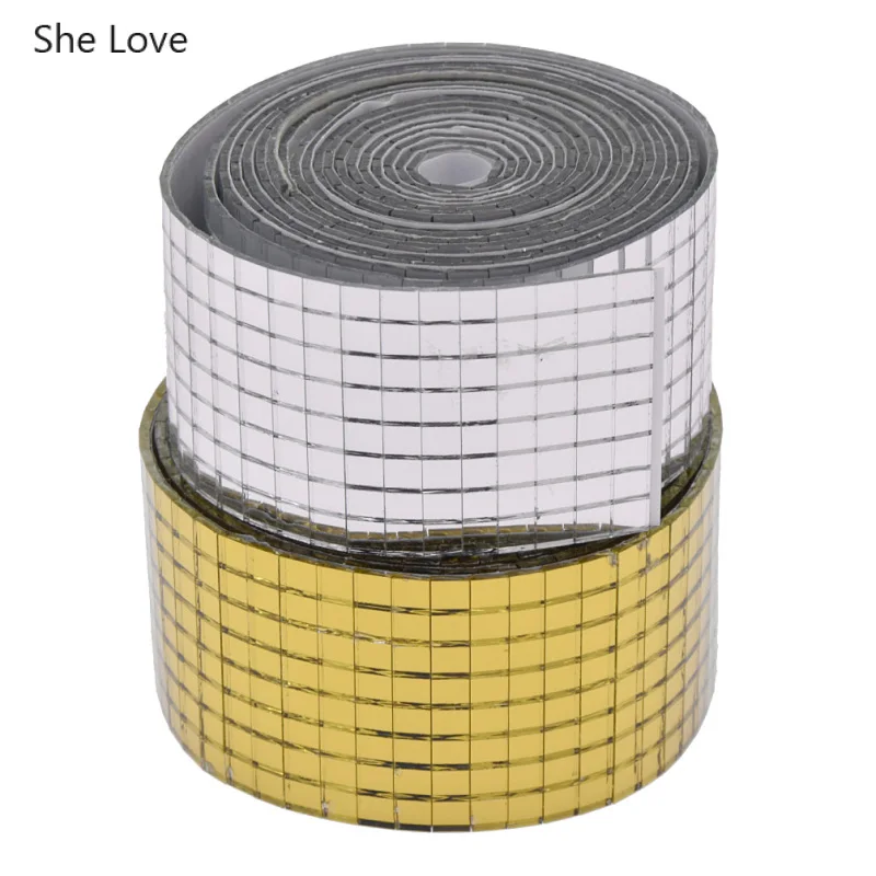 Самоклеящаяся квадратная стеклянная мозаика She Love 5 мм зеркальные наклейки