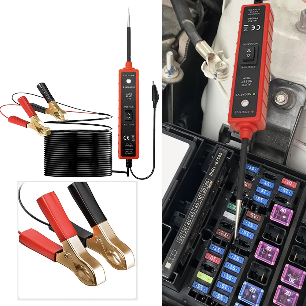 

DC 6-24V Car Vehicle Circuit Tester Power Probe Automotive Diagnostic Tool Electrical Current Voltage Track Locate Power Scanner