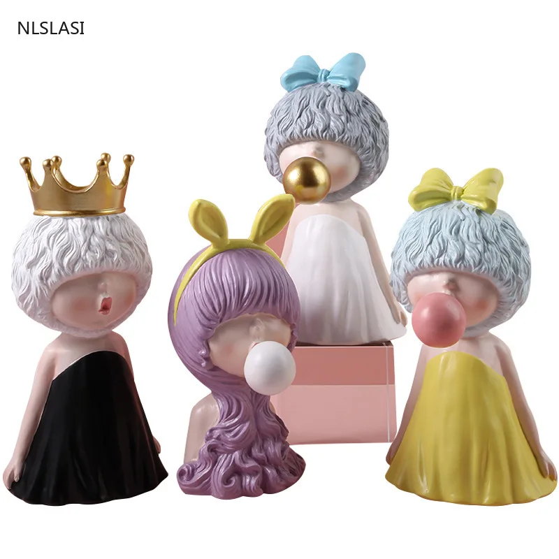

Nordic creative resin cartoon ornaments living room children's room home decorations girls birthday gifts porch ornaments