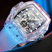 onola brand square mens watch transparent plastic watch men women clock 2020 fashion sports casual unique quartz luxury