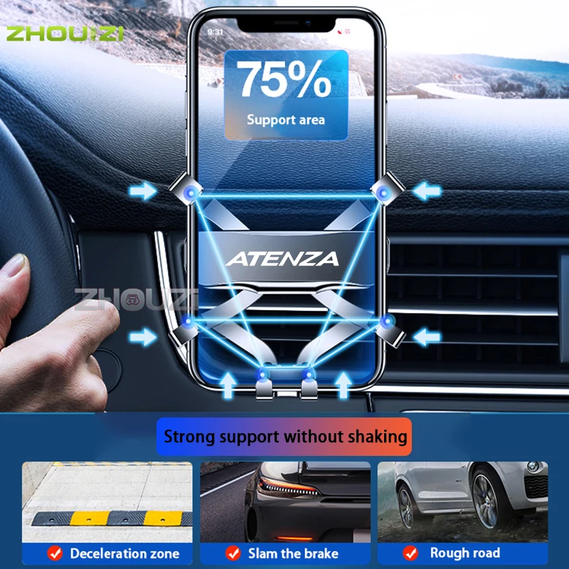 car mobile phone holder air vent outlet clip stand gps gravity bracket for mazda 6 atenza 2020 2021 auto accessories free global shipping