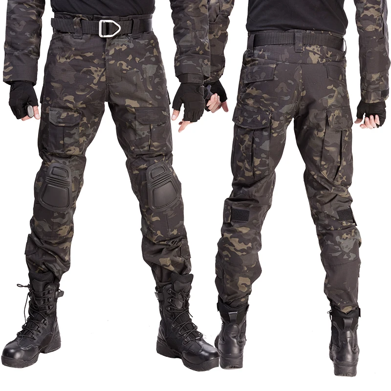 

Outdoor Airsoft Paintball Clothing Tactical Combat Camouflage Shirts Military Shooting Uniform Cargo Pants with Knee Pads Suits