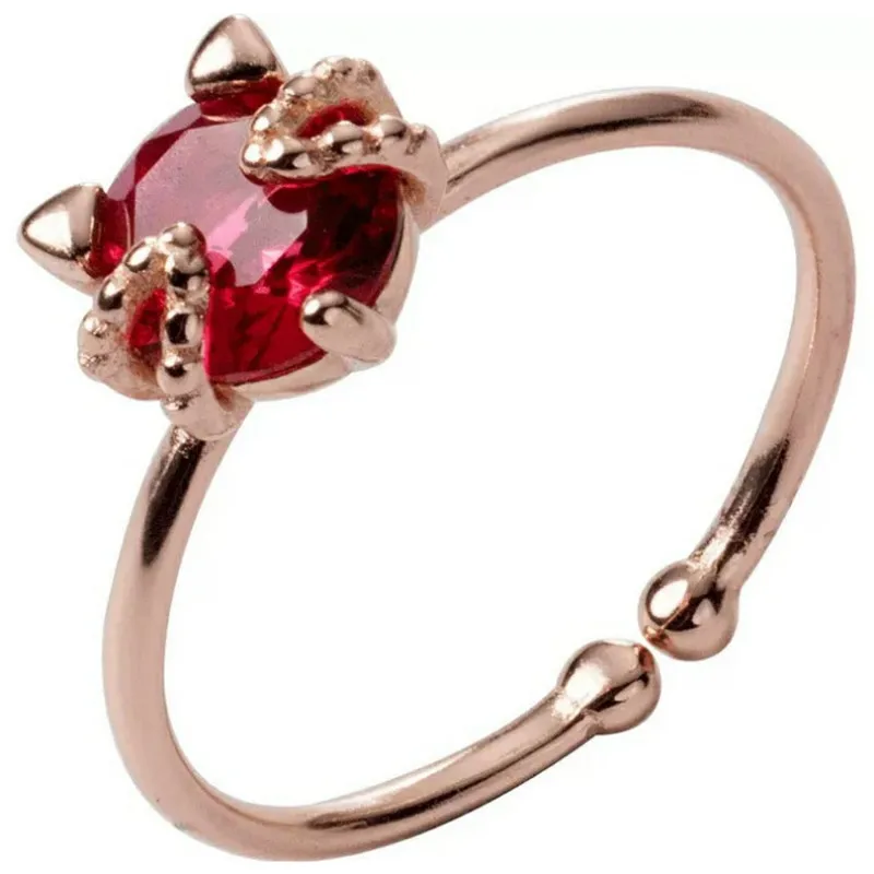 Кольцо из стерлингового серебра 925 пробы регулируемое кольцо с кошкой женские