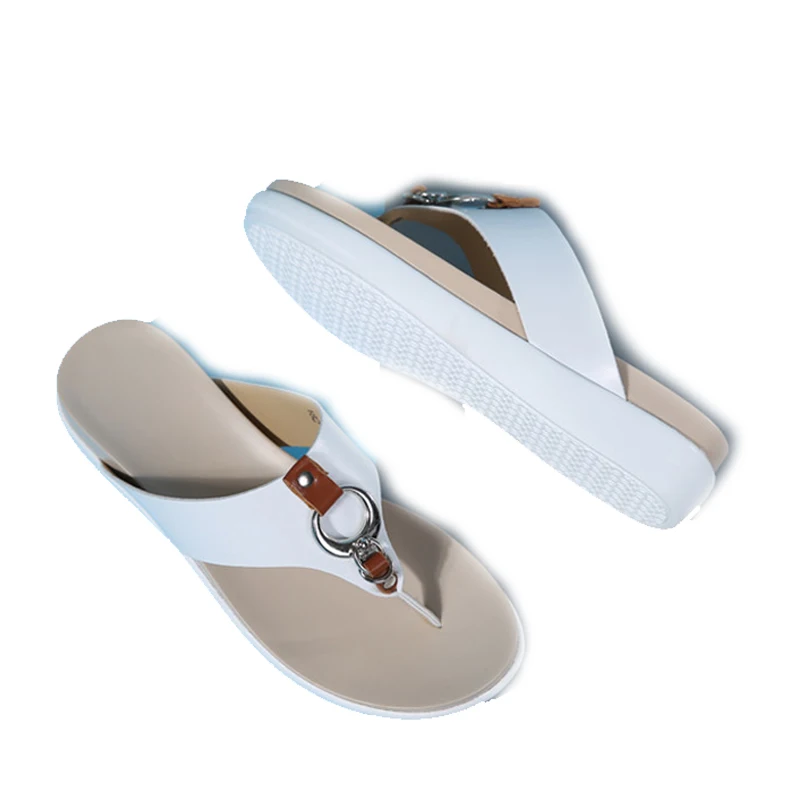 Женские кожаные шлепанцы YAERNI на танкетке без застежки сандалии платформе сланцы