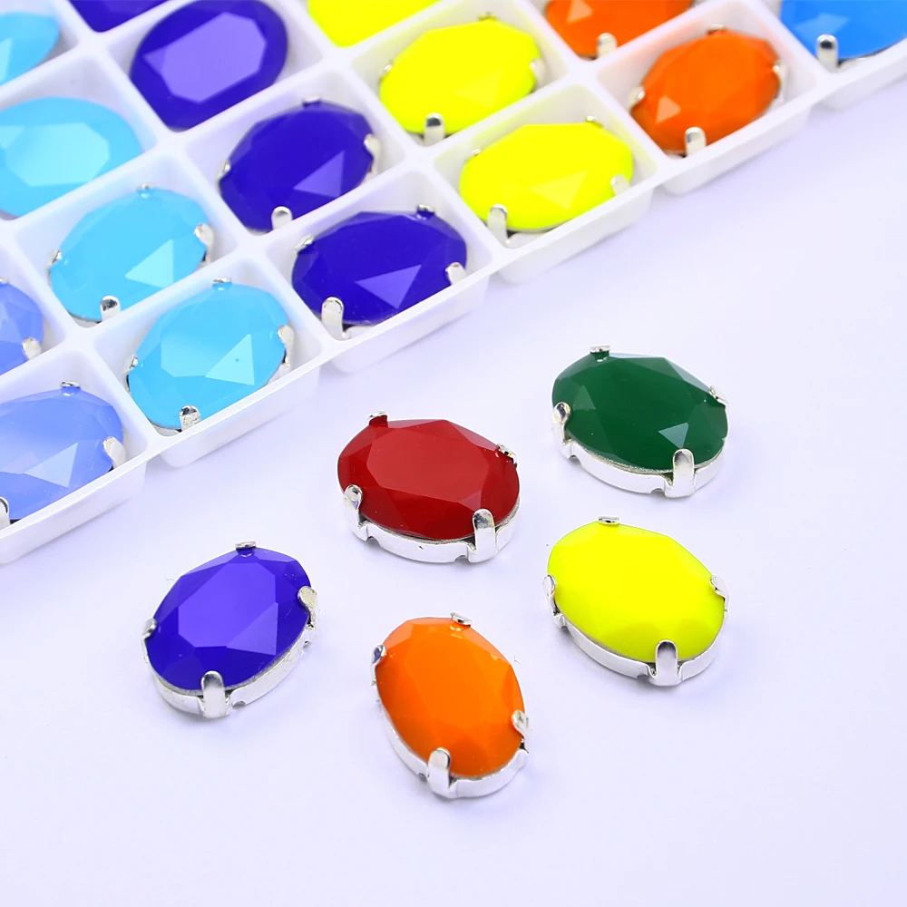 Серебряная или Золотая оправа в форме когтя искусственные кристаллы овальные