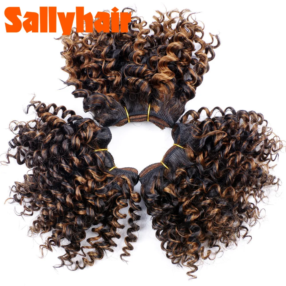 3 шт./упак. кудрявые синтетические волосы для наращивания Sallyhair цветные косички