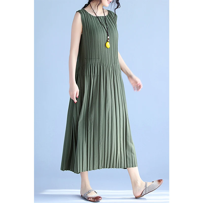 2020 летнее платье повседневное большого размера прямое шифоновое без рукавов