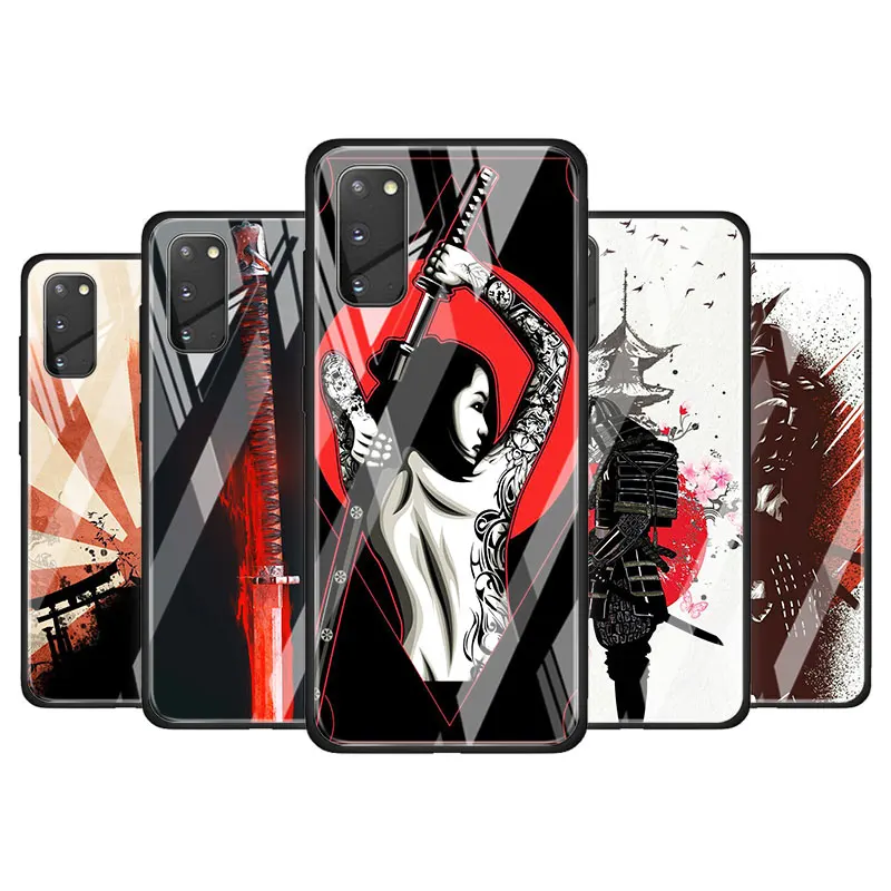 

apanese Samurai for Samsung Galaxy S20 FE Ultra Note 20 S10 Lite S9 S8 Plus Luxury Tempered Glass Phone Case Cover