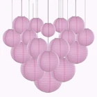Розовые Бумажные Фонари разных размеров 6-12 дюймов, 20 шт.лот, китайские бумажные фонарики, шариковый светильник для свадебвечерние ринки, праздничное подвесное украшение
