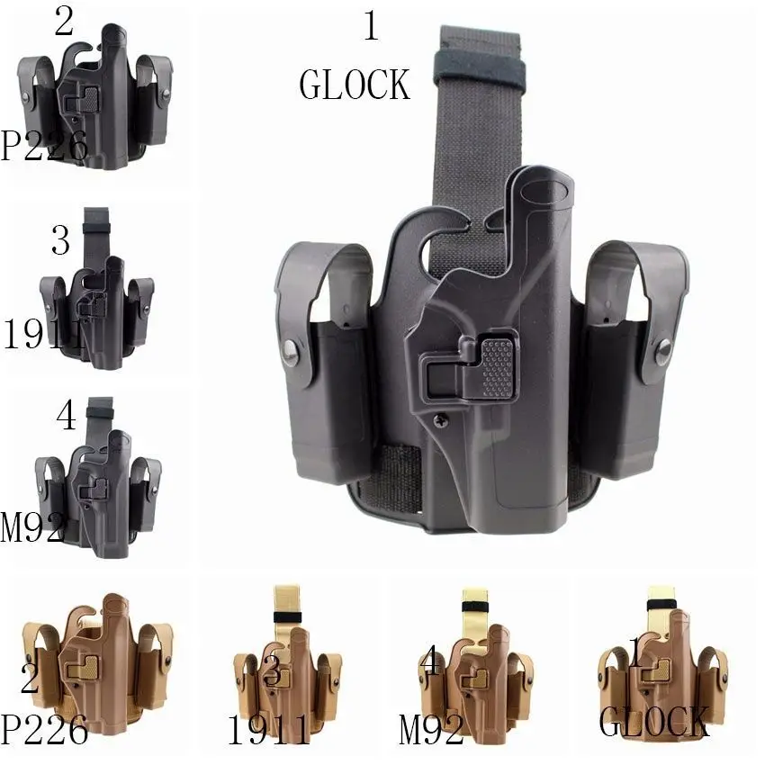 

Hot Sells Outdoor 1911 M92 P226 G17 Right Hand Clip GLOCK Single Woven Belt Leg Sleeve Gun Holster Bag Case Hunting